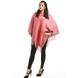 LOF Loose Checkered and Plaid Pullover Poncho
